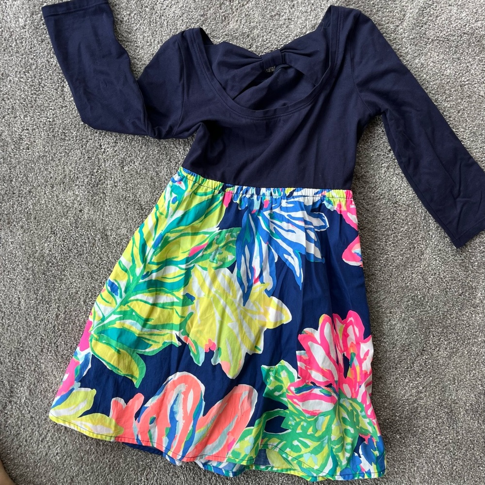 Lilly Pulitzer Navy and Floral Dress